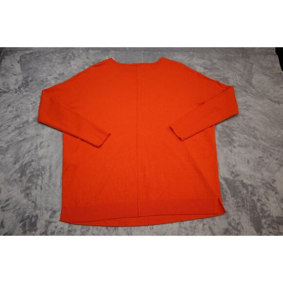 Chicos Womens Shirt 0 Orange Casual Lightweight Long Sleeve Plus Size Crewneck - Picture 8 of 16